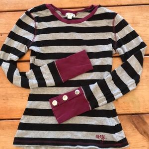 Striped Roxy lightweight sweater